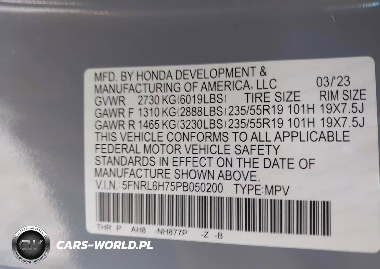 2023 Honda Odyssey Sport VIN:5FNRL6H75PB050200 - 9