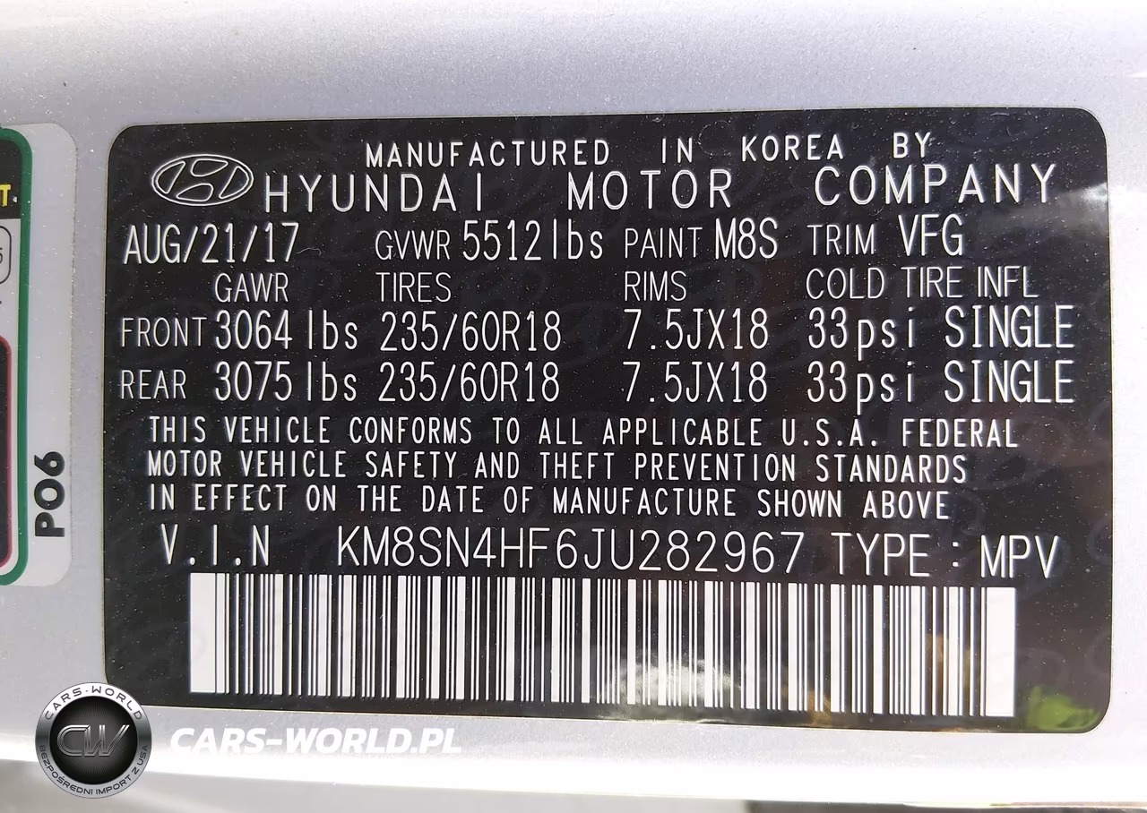 2018 Hyundai Santa Fe Se VIN:KM8SN4HF6JU282967 - 9