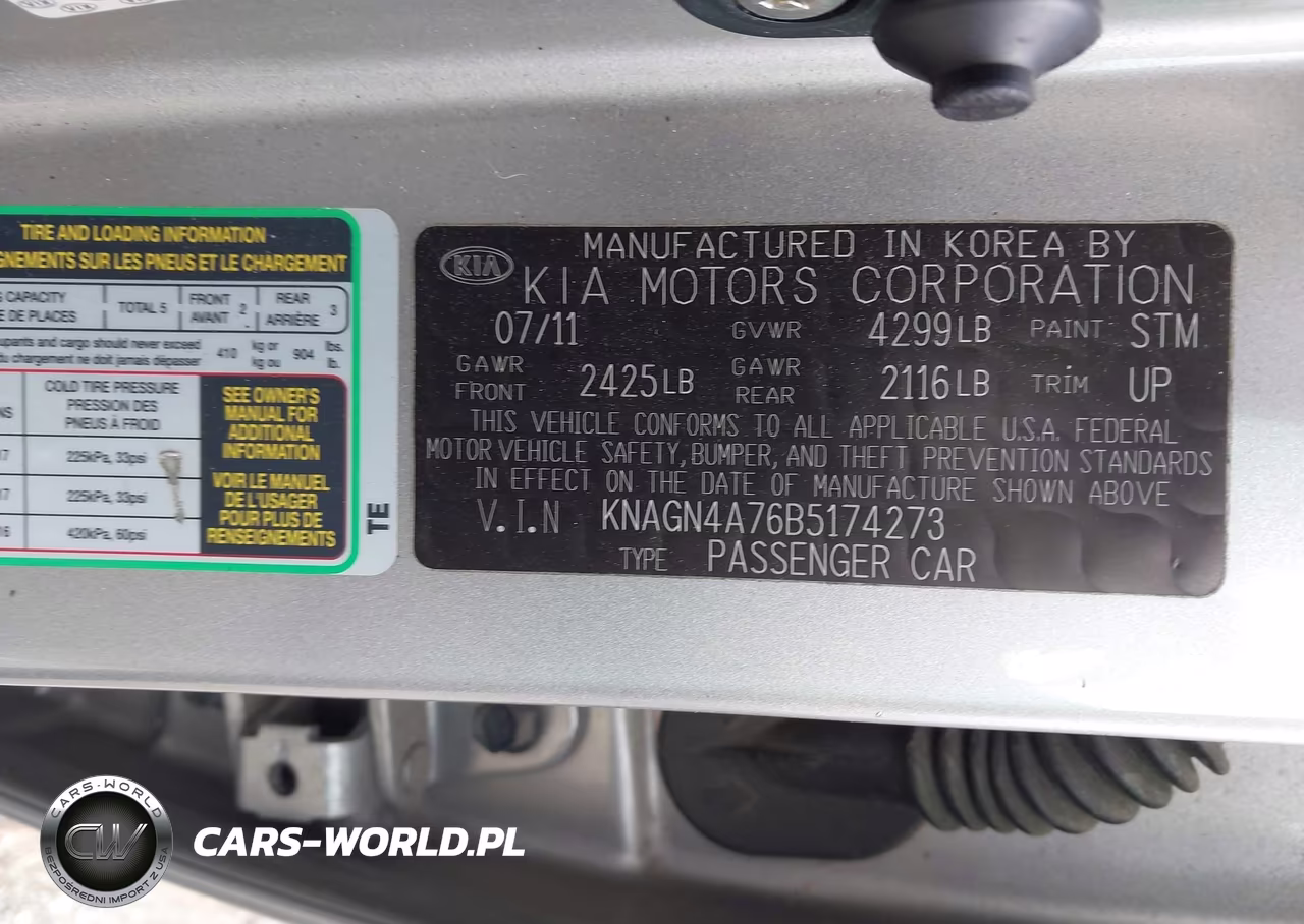 2011 Kia Optima Ex VIN:KNAGN4A76B5174273 - 9