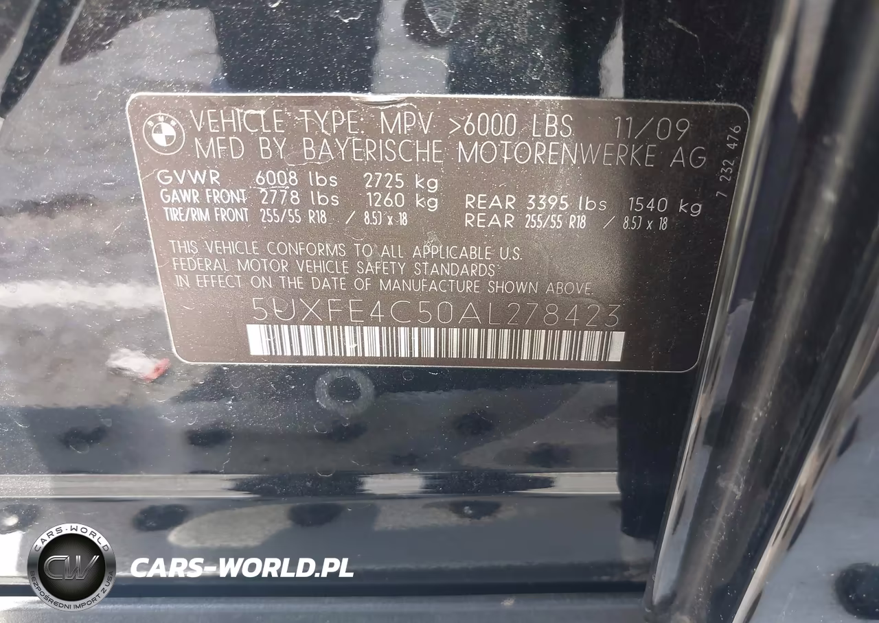 2010 BMW X5 xDrive30I VIN:5UXFE4C50AL278423 - 9