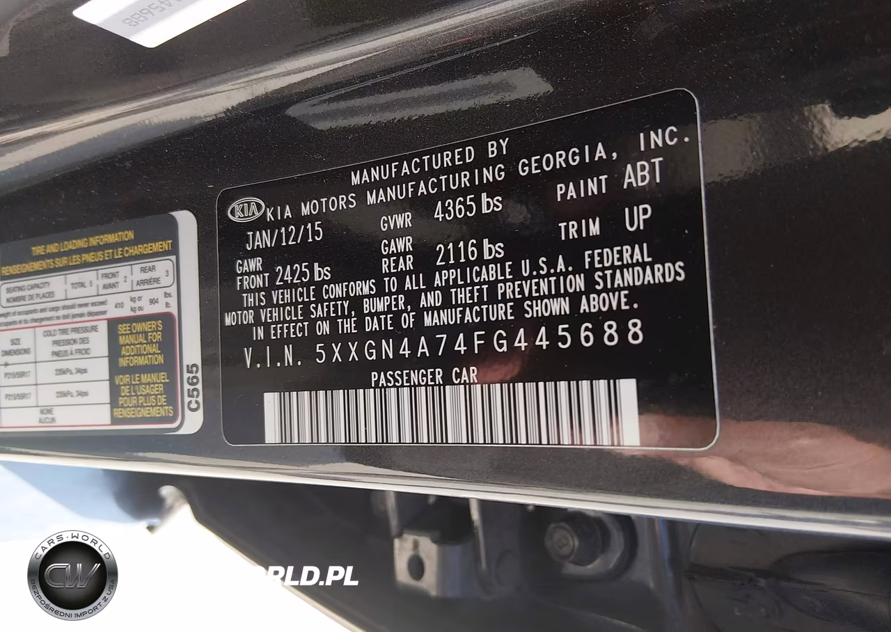 2015 Kia Optima Ex VIN:5XXGN4A74FG445688 - 9