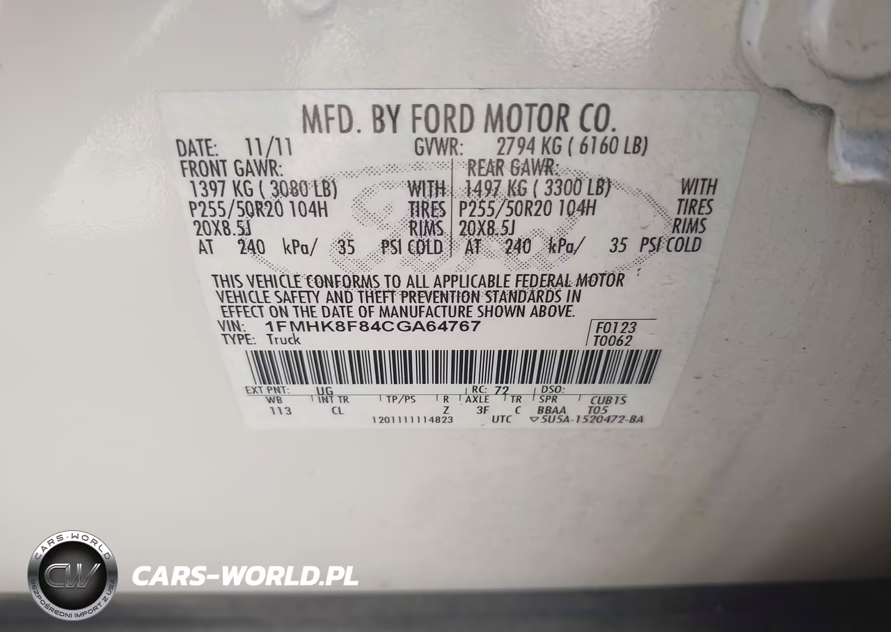 2012 Ford Explorer Limited VIN:1FMHK8F84CGA64767 - 9