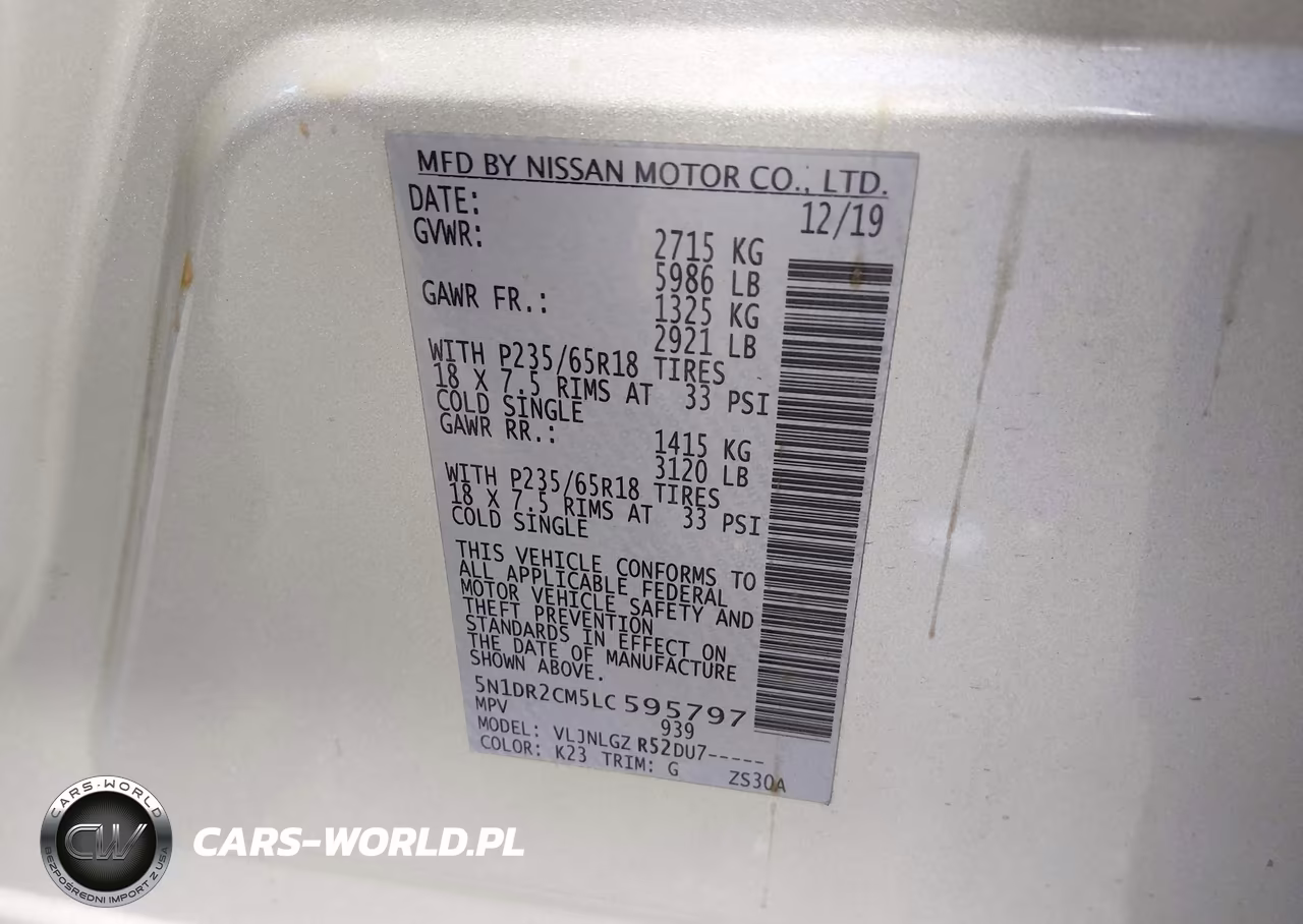 2020 Nissan Pathfinder Sl 4Wd VIN:5N1DR2CM5LC595797 - 9