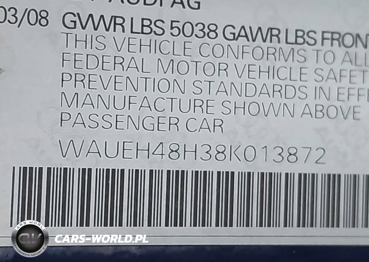 2008 Audi A4 3.2 VIN:WAUEH48H38K013872 - 9