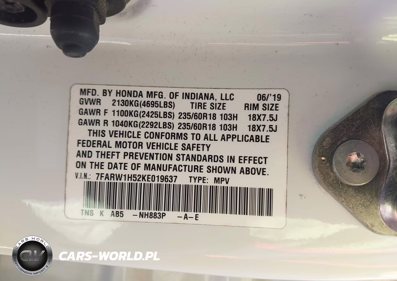 2019 Honda Cr-V Ex VIN:7FARW1H52KE019637 - 9