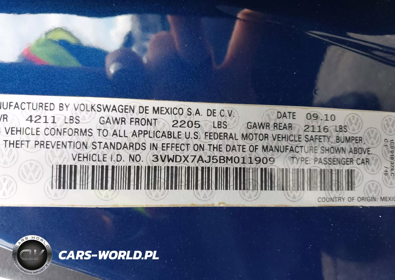 2011 Volkswagen Jetta 2.5L Se VIN:3VWDX7AJ5BM011909 - 9