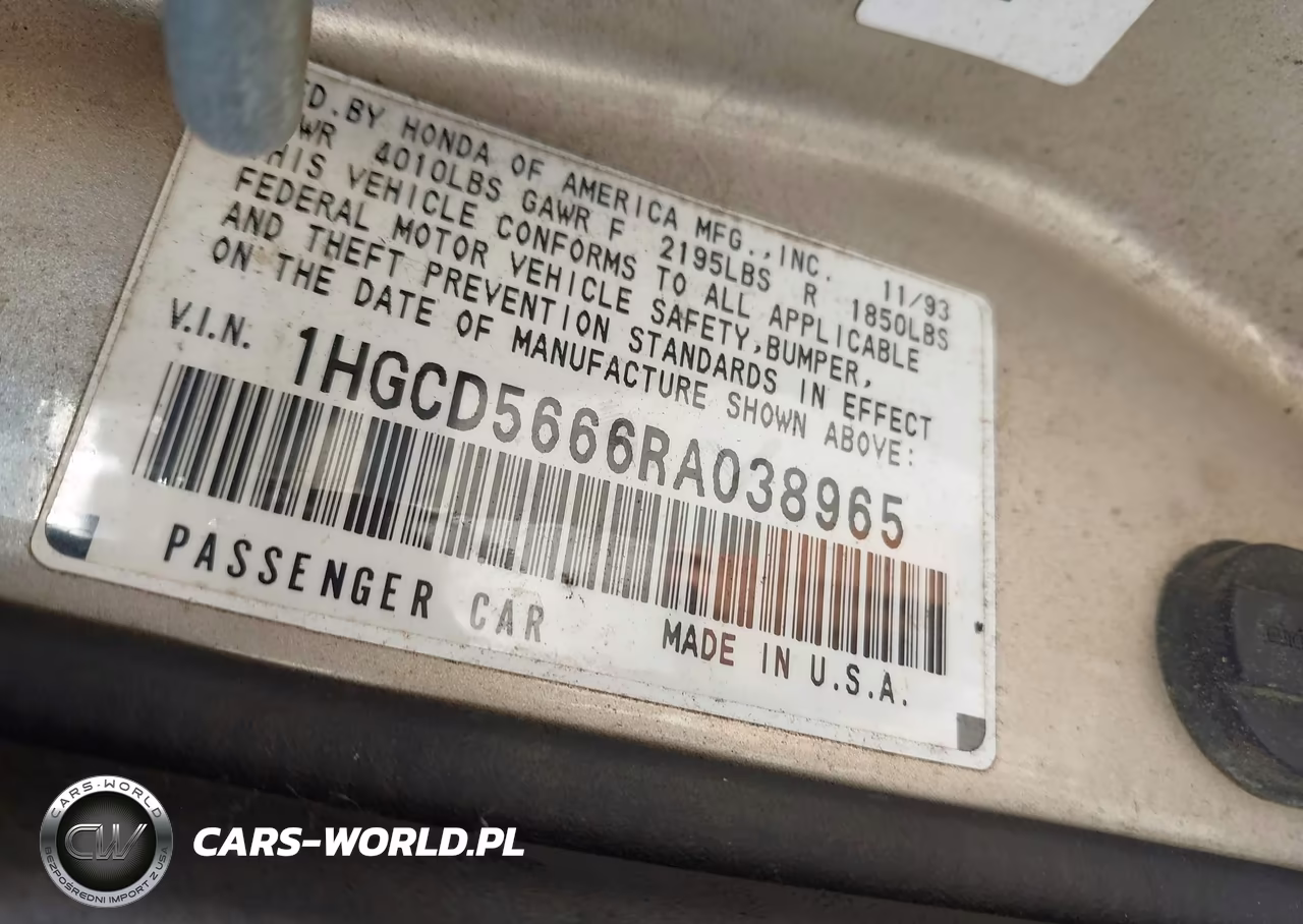 1994 Honda Accord Ex VIN:1HGCD5666RA038965 - 9
