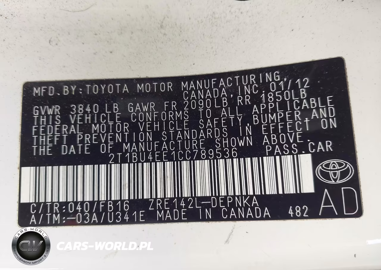2012 Toyota Corolla Le VIN:2T1BU4EE1CC789536 - 9