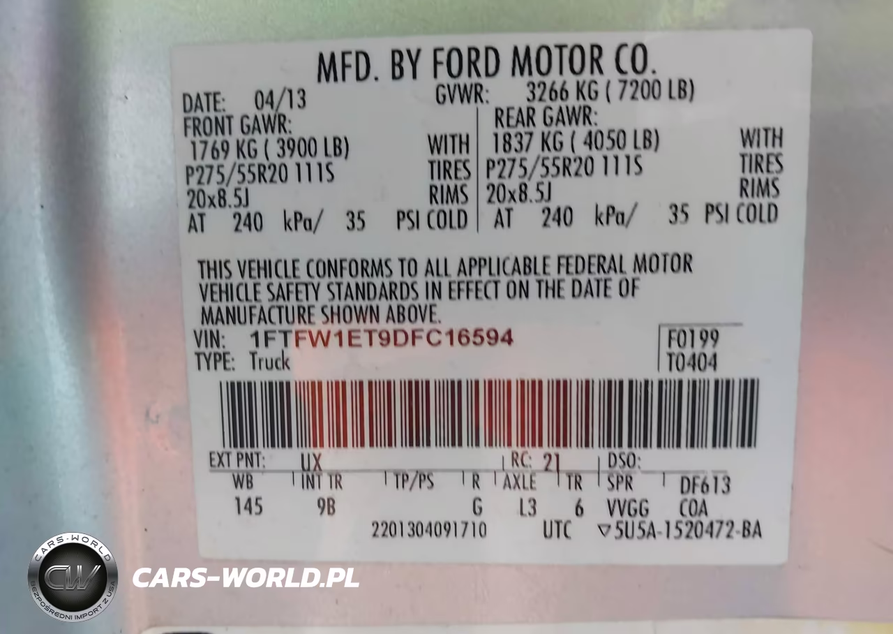 2013 Ford F-150 Platinum VIN:1FTFW1ET9DFC16594 - 9