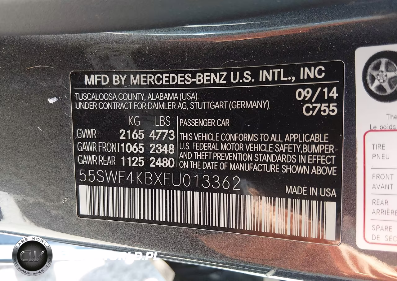 2015 Mercedes-Benz C 300 4Matic VIN:55SWF4KBXFU013362 - 9