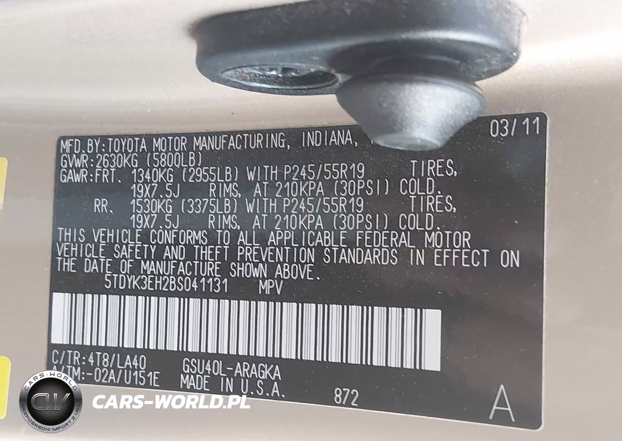2011 Toyota Highlander Limited V6 VIN:5TDYK3EH2BS041131 - 9