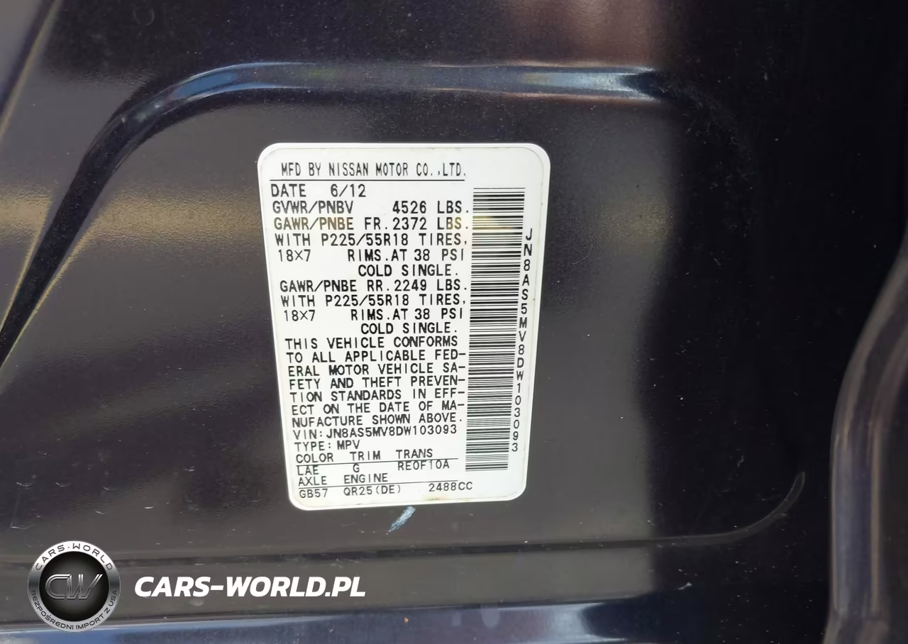 2013 Nissan Rogue Sv W-Sl Pkg VIN:JN8AS5MV8DW103093 - 9