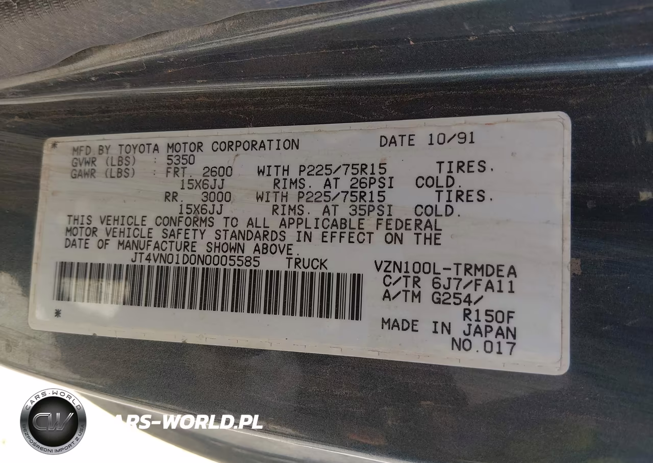 1992 Toyota Pickup 1-2 Ton Sht Wheelbase Dlx VIN:JT4VN01D0N0005585 - 9