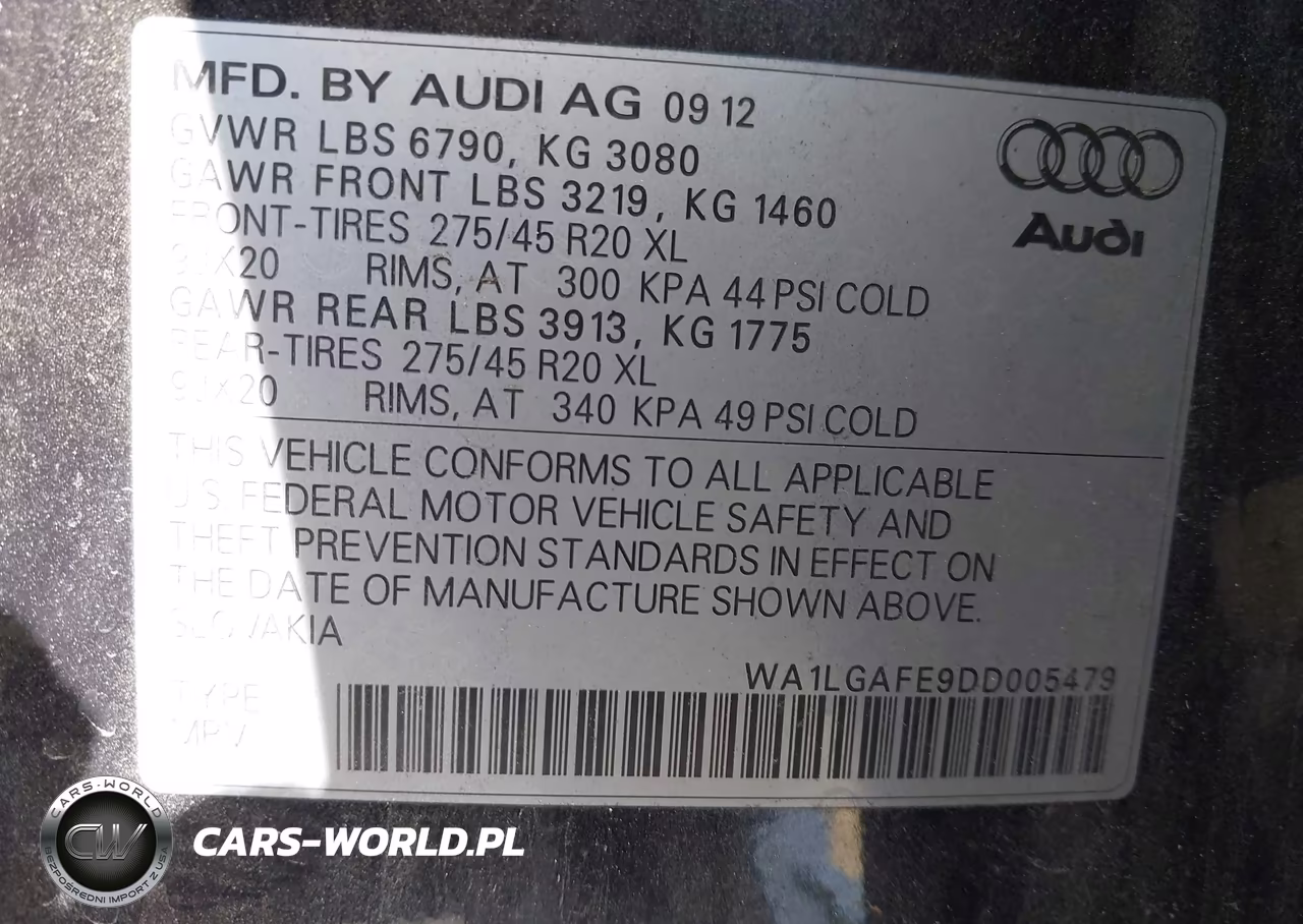 2013 Audi Q7 3.0T Premium VIN:WA1LGAFE9DD005479 - 9