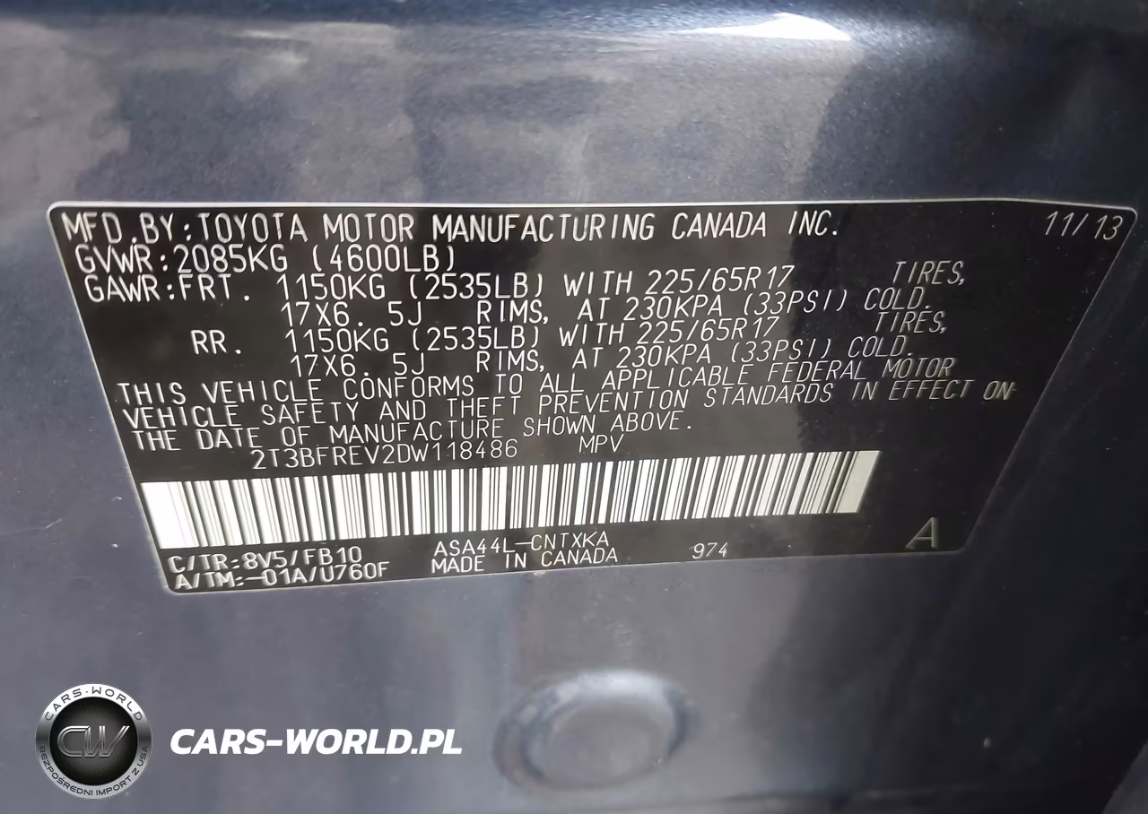 2013 Toyota Rav4 Le VIN:2T3BFREV2DW118486 - 9