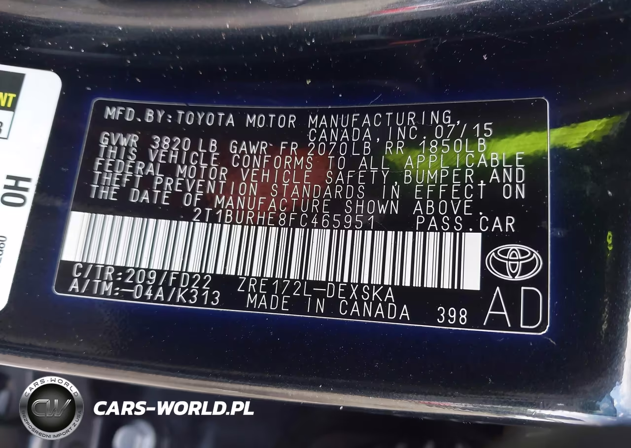 2015 Toyota Corolla S Plus VIN:2T1BURHE8FC465951 - 9