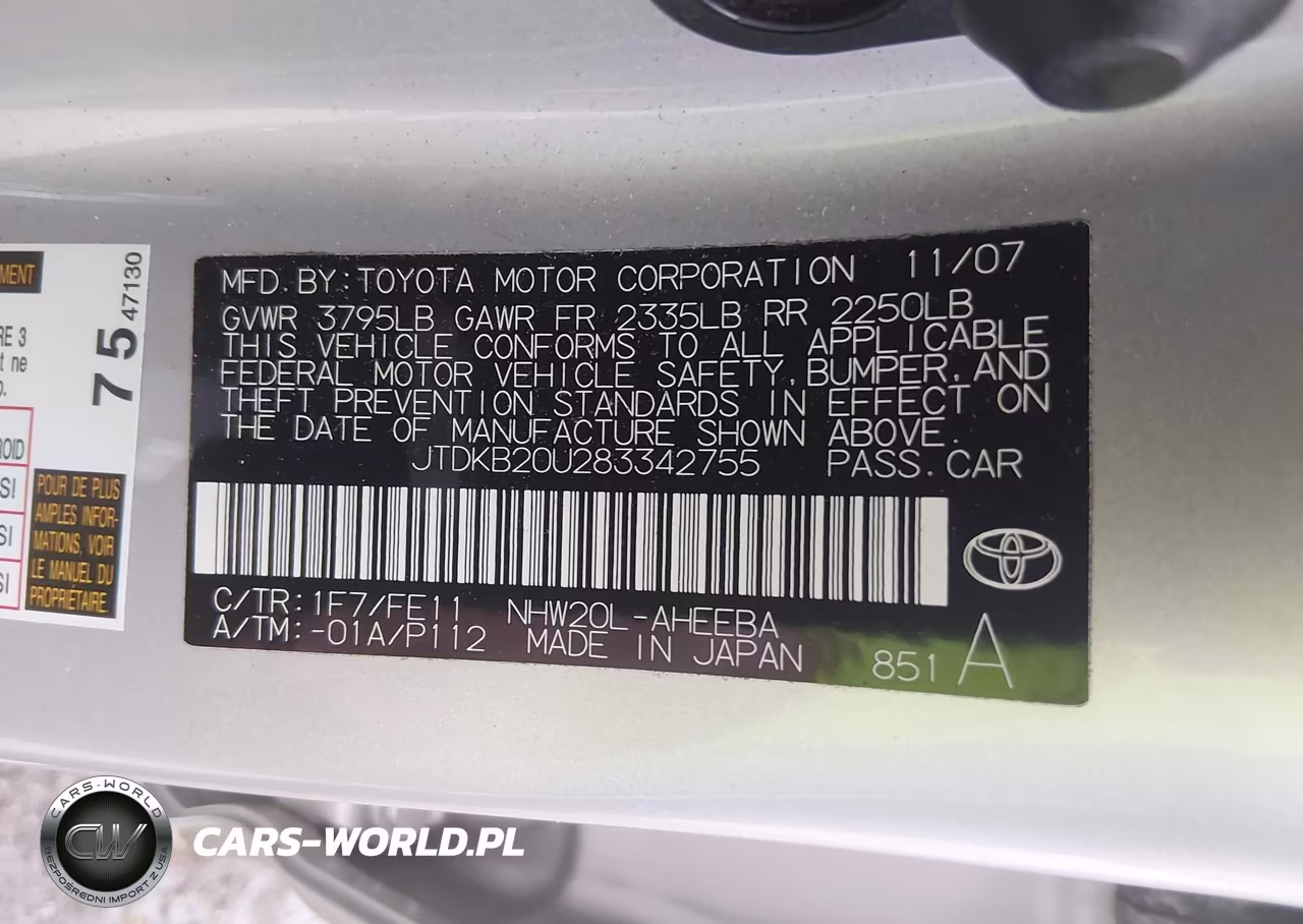 2008 Toyota Prius VIN:JTDKB20U283342755 - 9