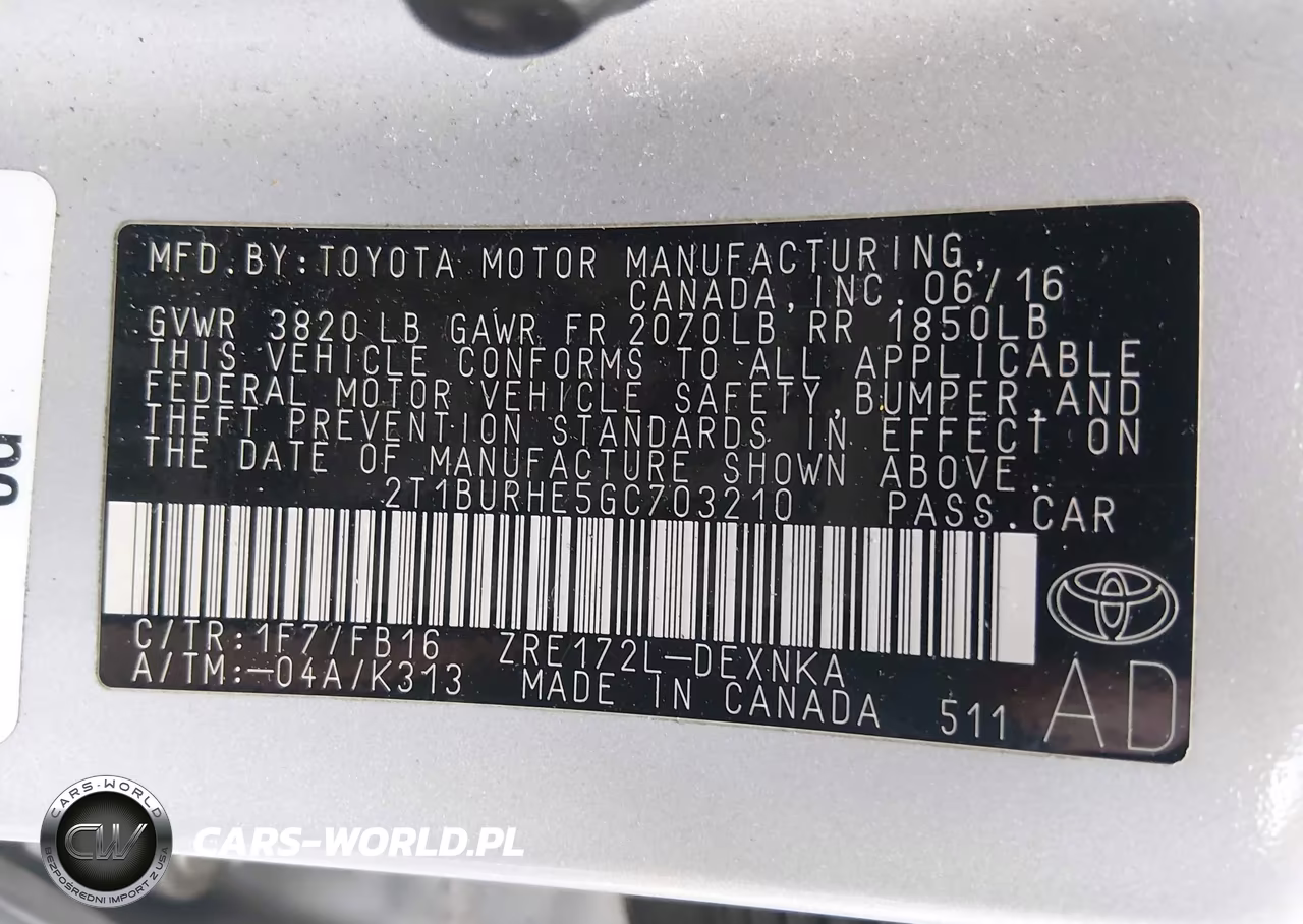 2016 Toyota Corolla Le VIN:2T1BURHE5GC703210 - 9