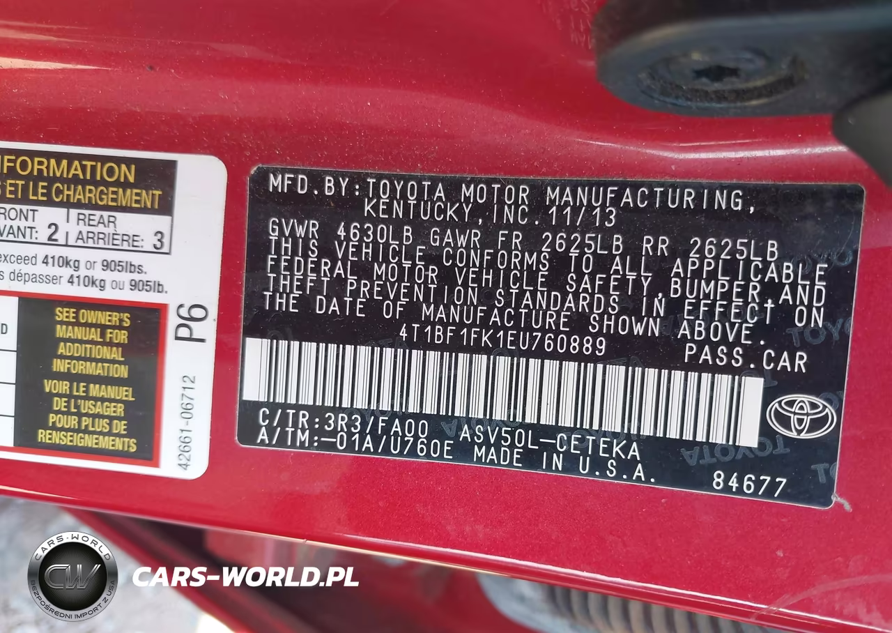 2014 Toyota Camry L VIN:4T1BF1FK1EU760889 - 9