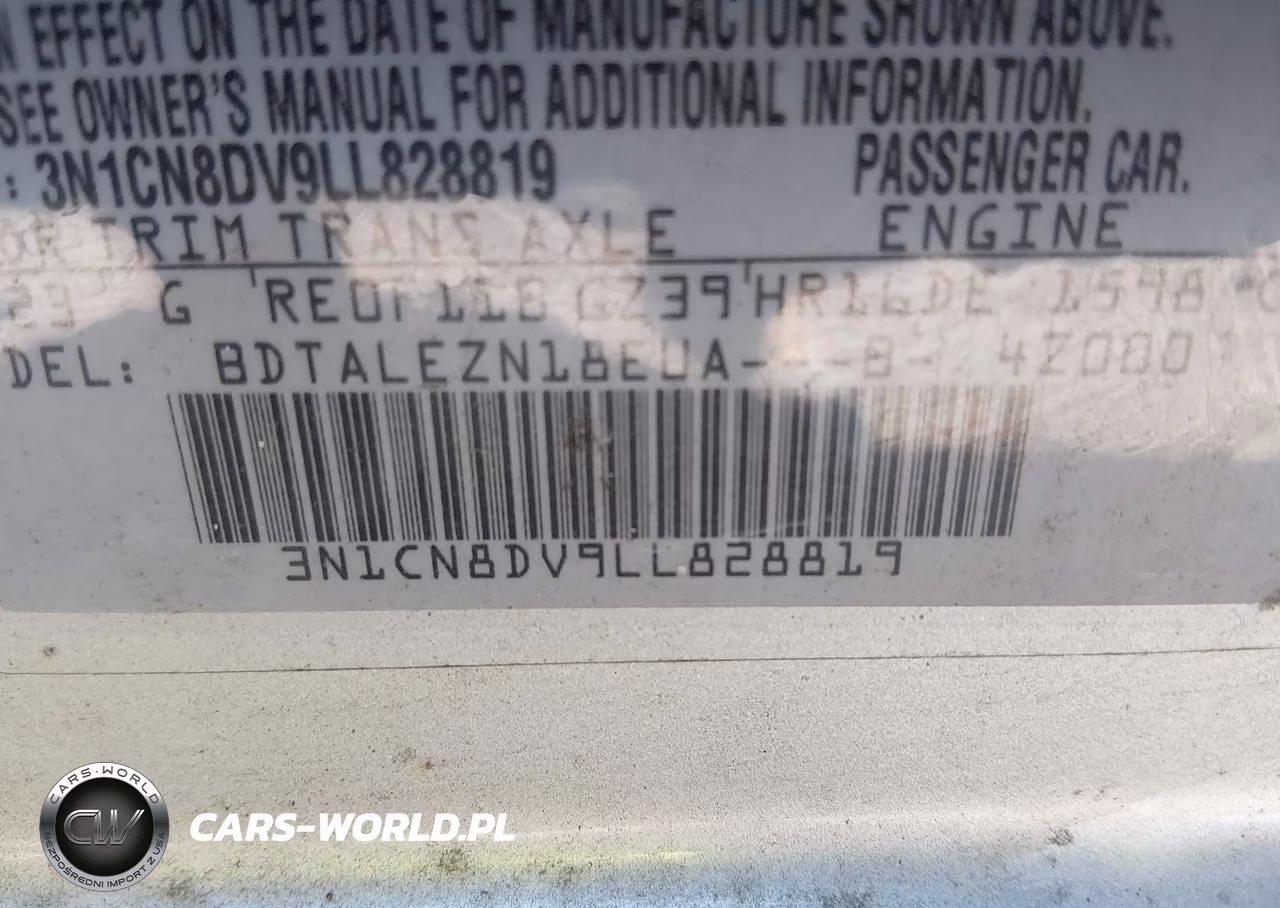 2020 Nissan Versa S Xtronic Cvt VIN:3N1CN8DV9LL828819 - 9
