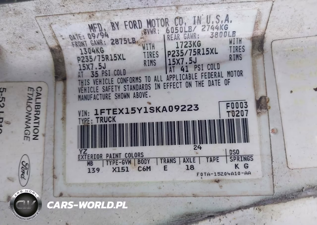 1995 Ford F150 VIN:1FTEX15Y1SKA09223 - 9