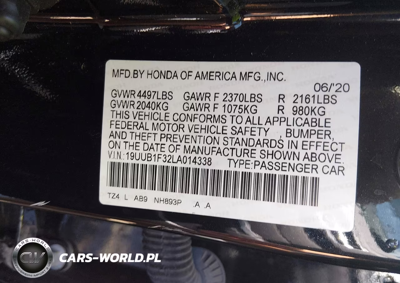 2020 Acura Tlx Standard VIN:19UUB1F32LA014338 - 9