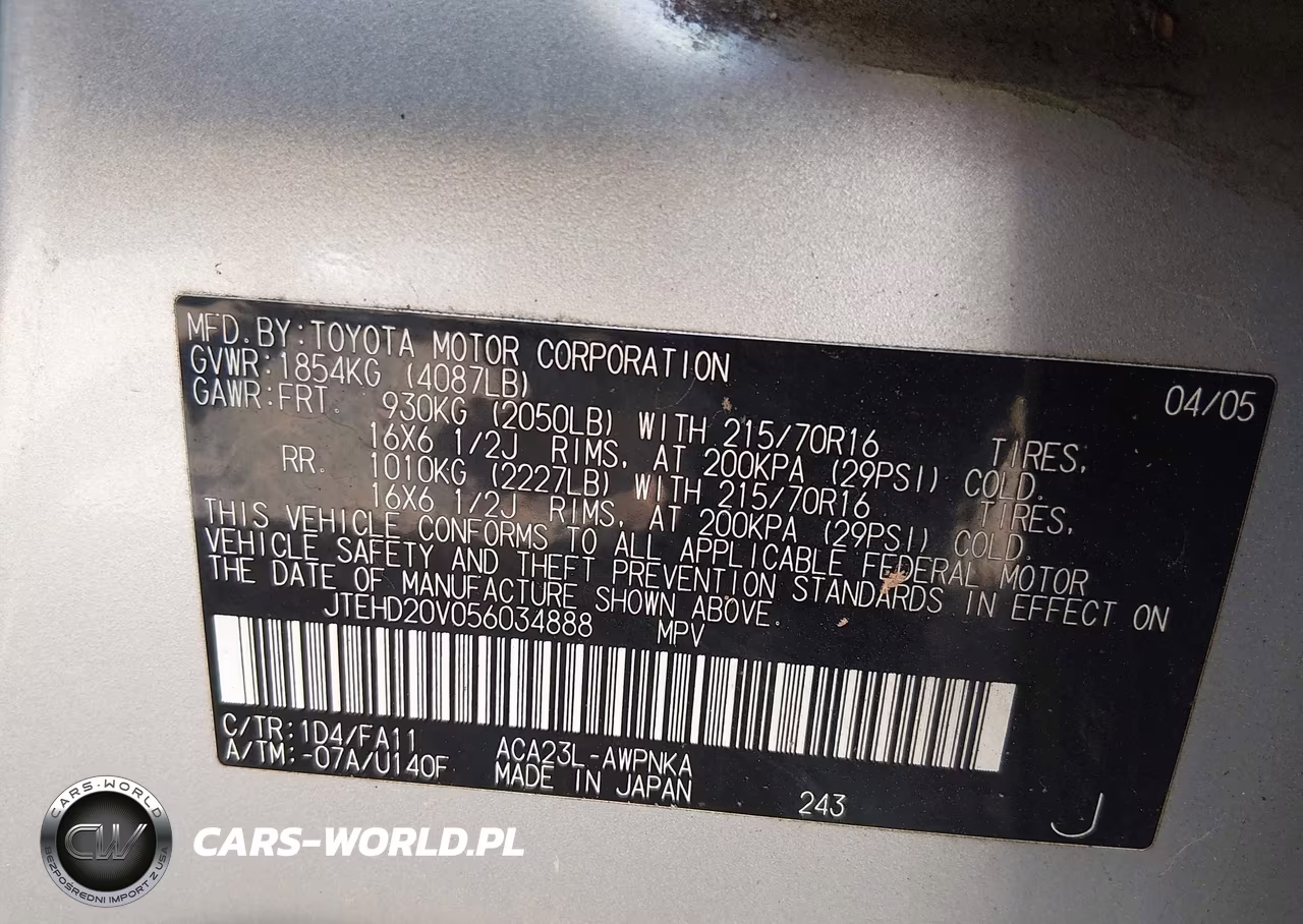 2005 Toyota Rav4 VIN:JTEHD20V056034888 - 9