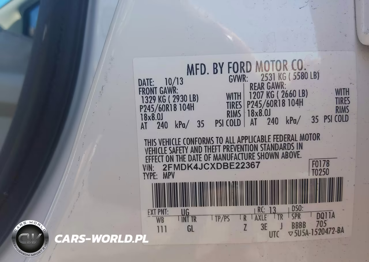 2013 Ford Edge Sel VIN:2FMDK4JCXDBE22367 - 9