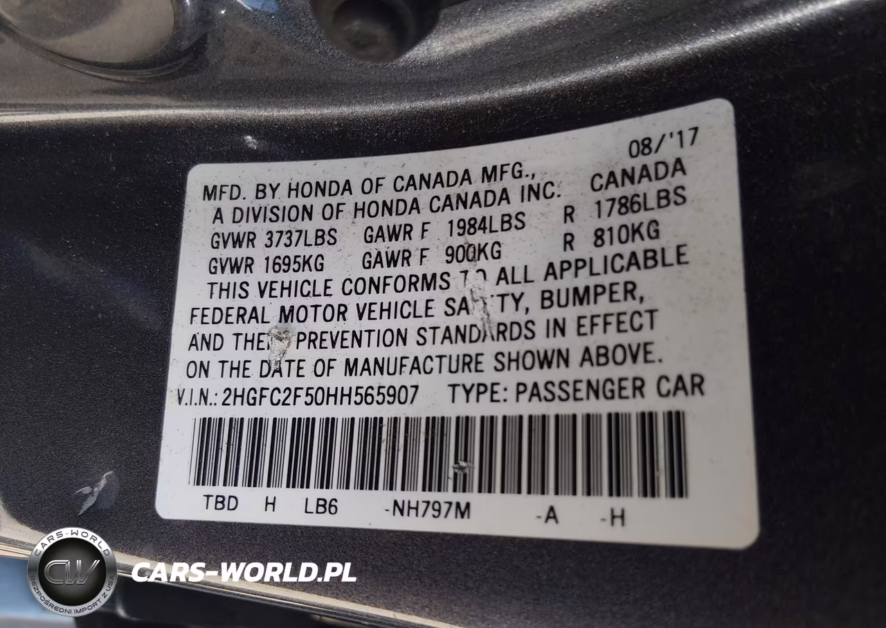 2017 Honda Civic Lx VIN:2HGFC2F50HH565907 - 9