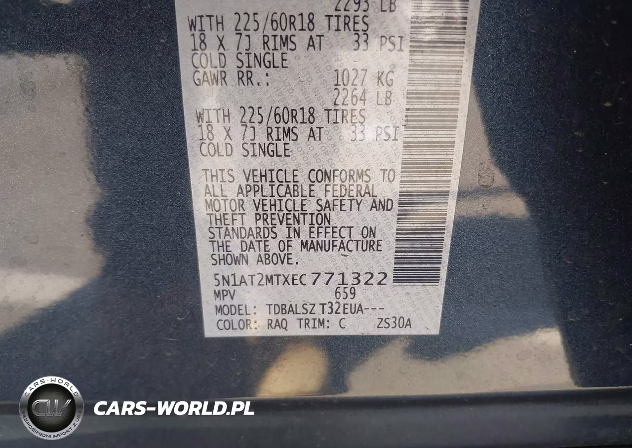 2014 Nissan Rogue S-Sl-Sv VIN:5N1AT2MTXEC771322 - 9
