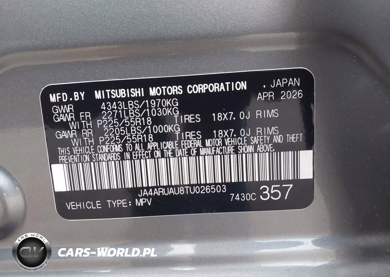 2026 Mitsubishi Outlander Sport 2.0 Es-2.0 Le-2.0 Ralliart-2.0 S-2.0 Se-2.0 Trail Edition VIN:JA4ARUAU8TU026503 - 9