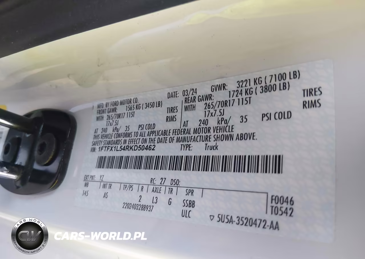 2024 Ford F-150 Xl VIN:1FTFX1L54RKD50462 - 9