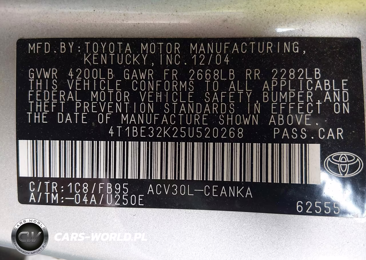 2005 Toyota Camry Le VIN:4T1BE32K25U520268 - 9