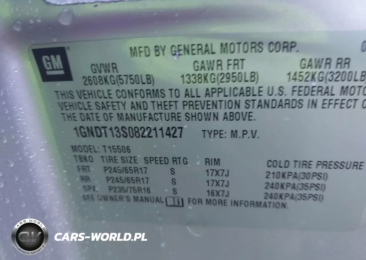 2008 Chevrolet Trailblazer Lt VIN:1GNDT13S082211427 - 9