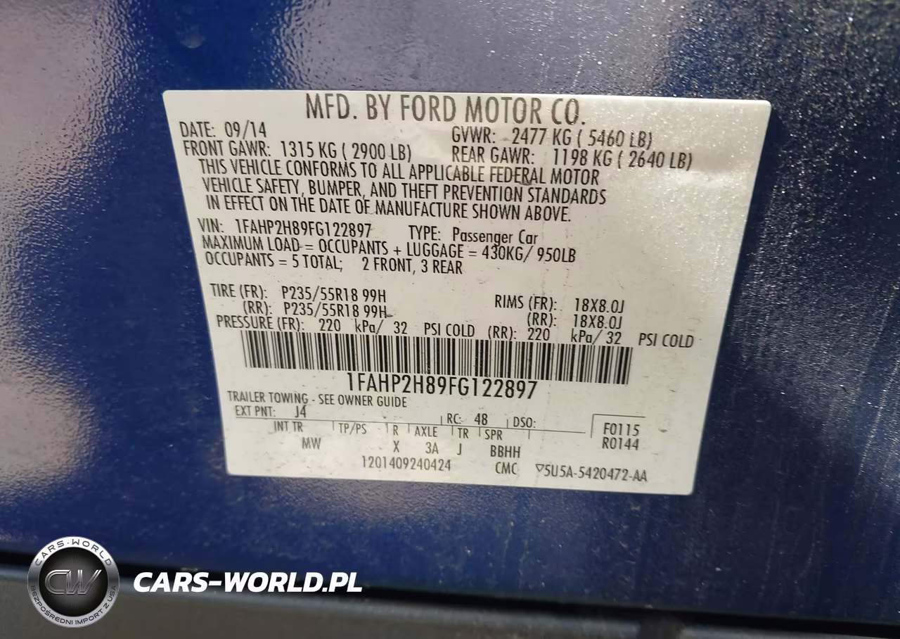 2015 Ford Taurus Sel VIN:1FAHP2H89FG122897 - 9