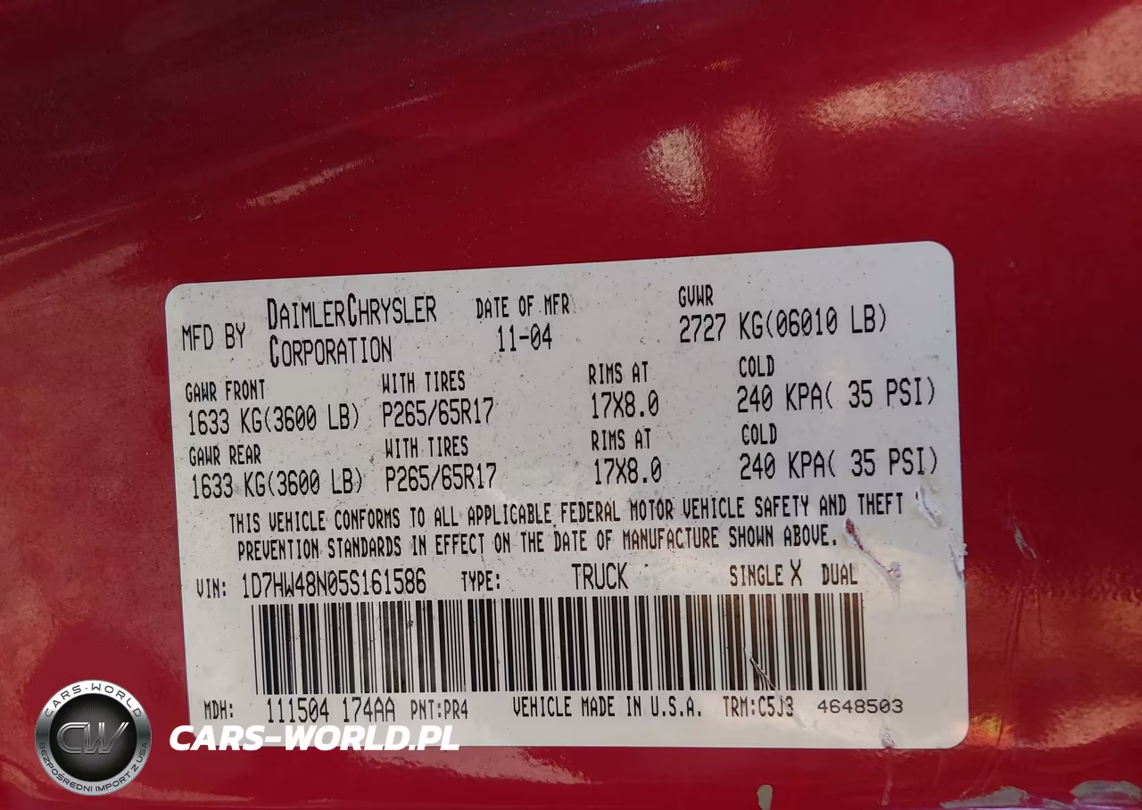 2005 Dodge Dakota Slt VIN:1D7HW48N05S161586 - 9
