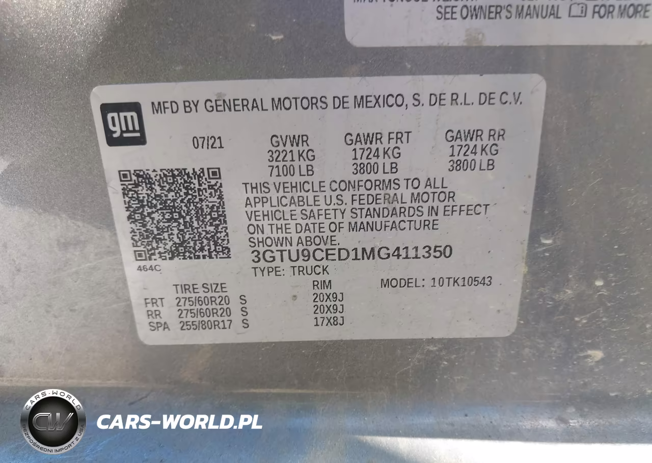 2021 GMC Sierra 1500 4Wd Short Box Elevation VIN:3GTU9CED1MG411350 - 9