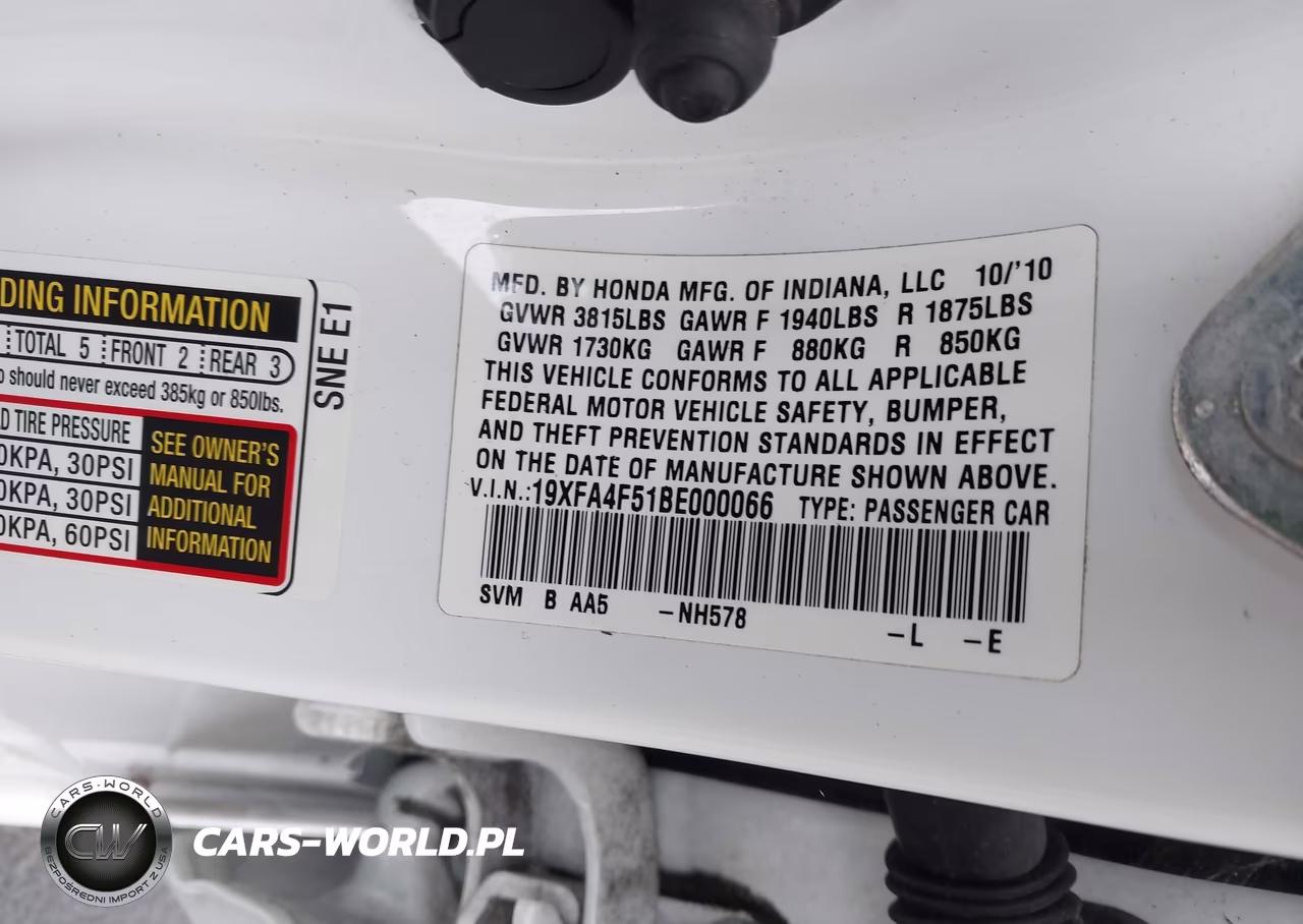 2011 Honda Civic Gx VIN:19XFA4F51BE000066 - 9