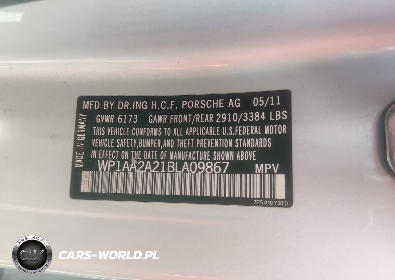 2011 Porsche Cayenne VIN:WP1AA2A21BLA09867 - 9