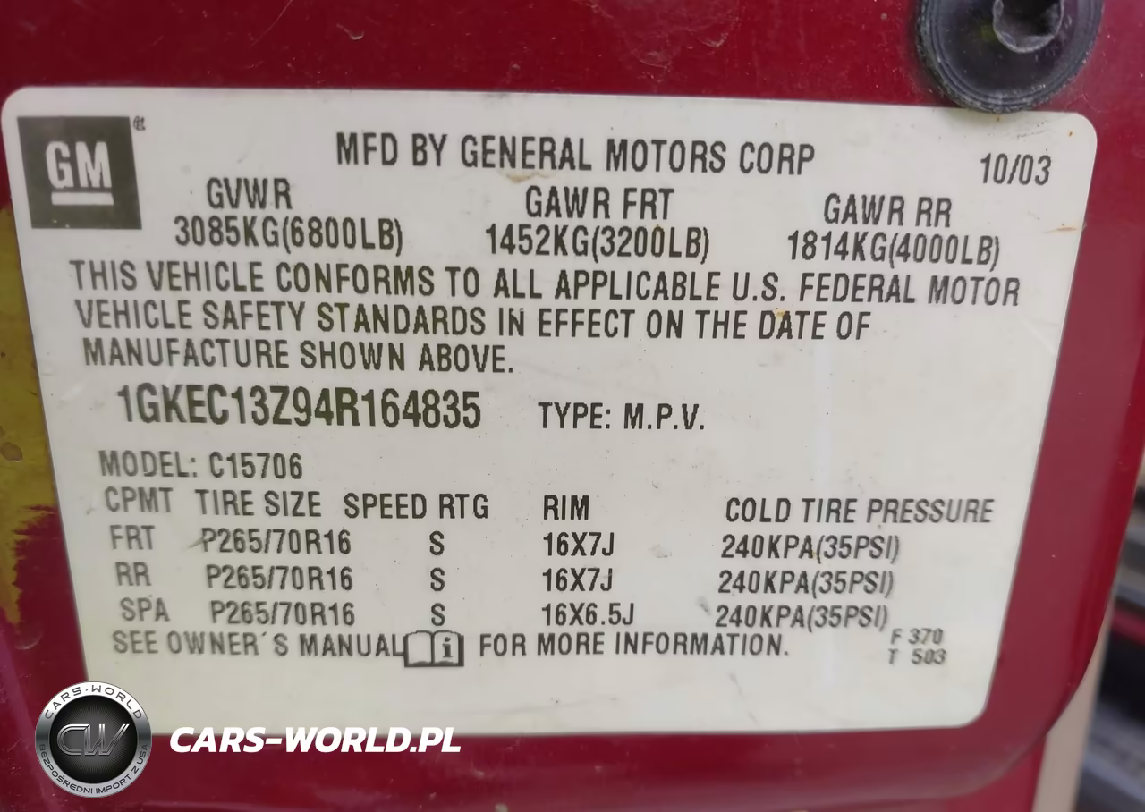 2004 GMC Yukon Slt VIN:1GKEC13Z94R164835 - 9
