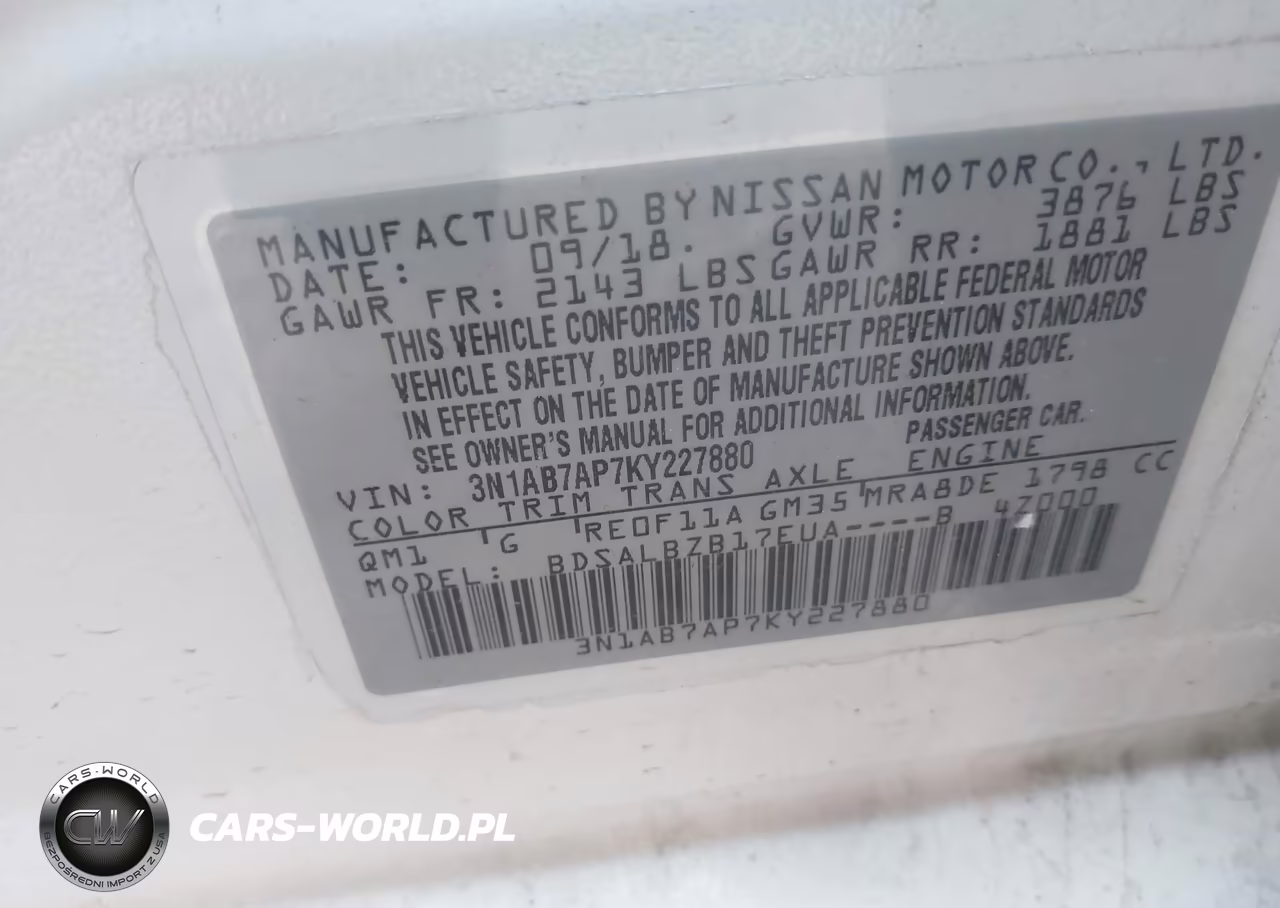 2019 Nissan Sentra S VIN:3N1AB7AP7KY227880 - 9