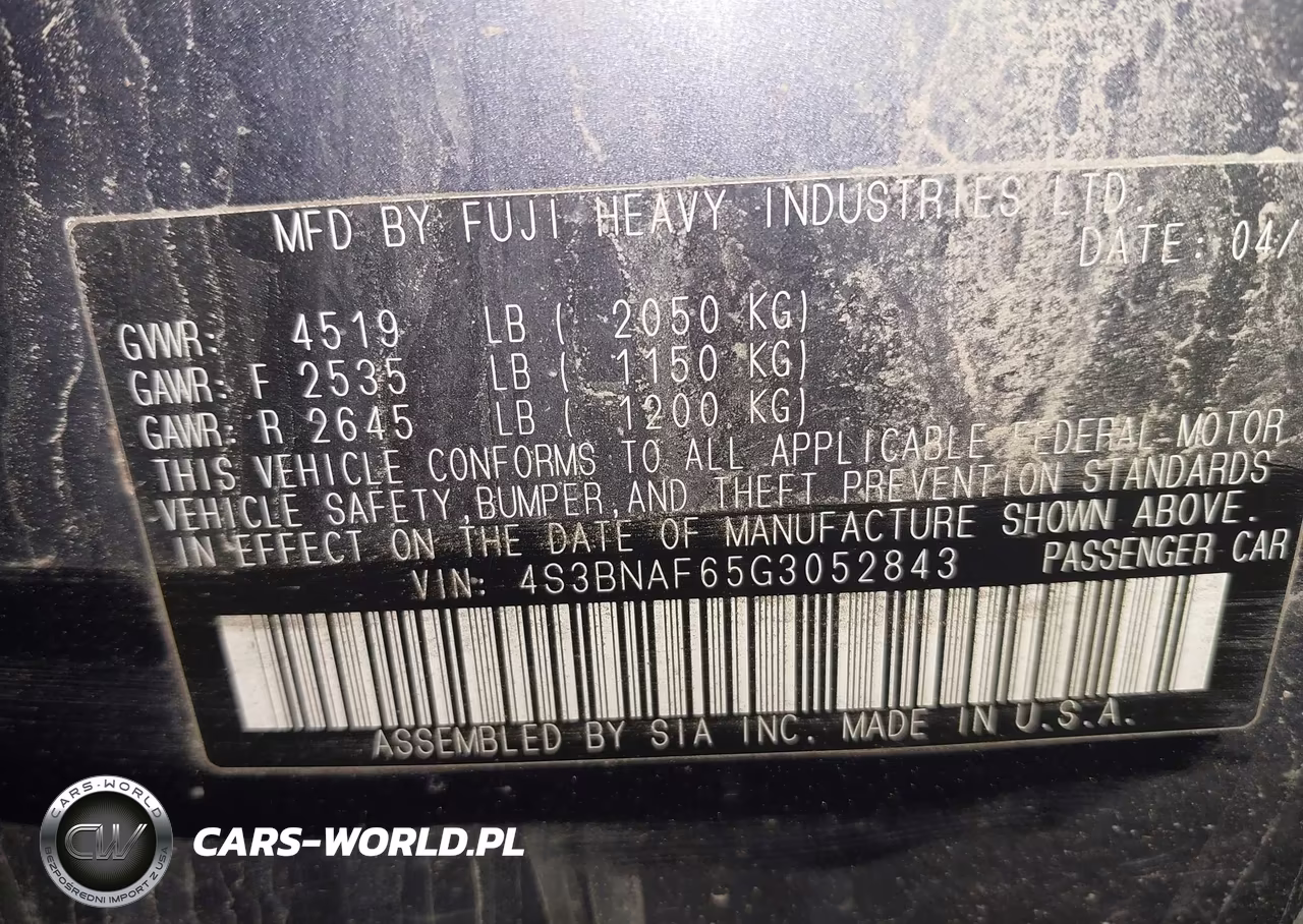 2016 Subaru Legacy 2.5I Premium VIN:4S3BNAF65G3052843 - 9