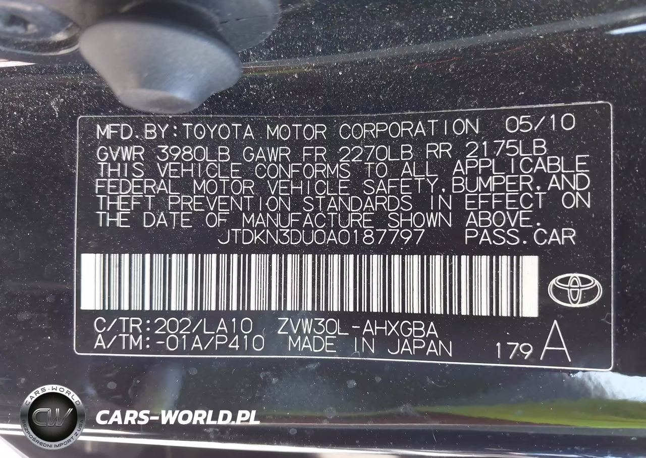 2010 Toyota Prius Iv VIN:JTDKN3DU0A0187797 - 9