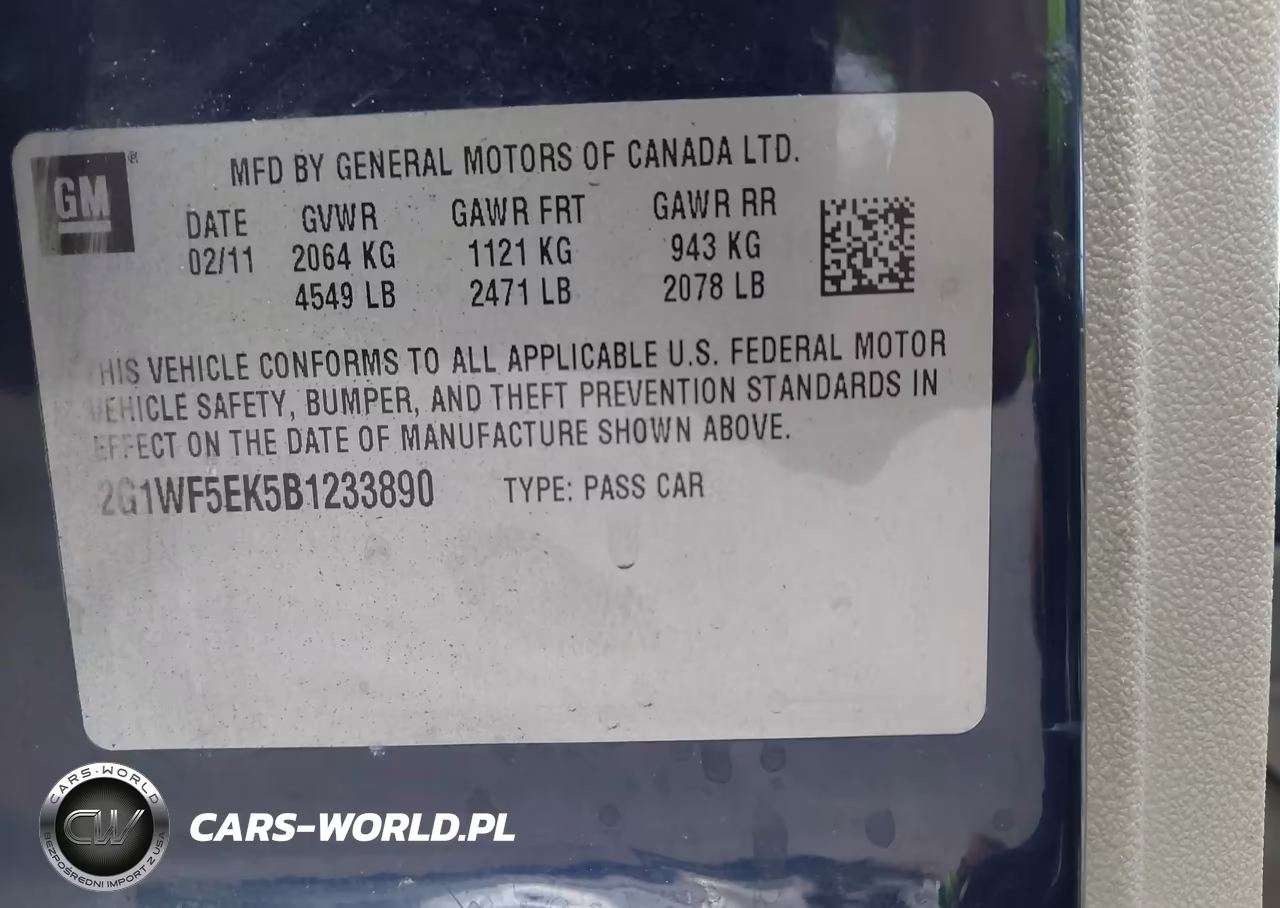 2011 Chevrolet Impala Ls VIN:2G1WF5EK5B1233890 - 9