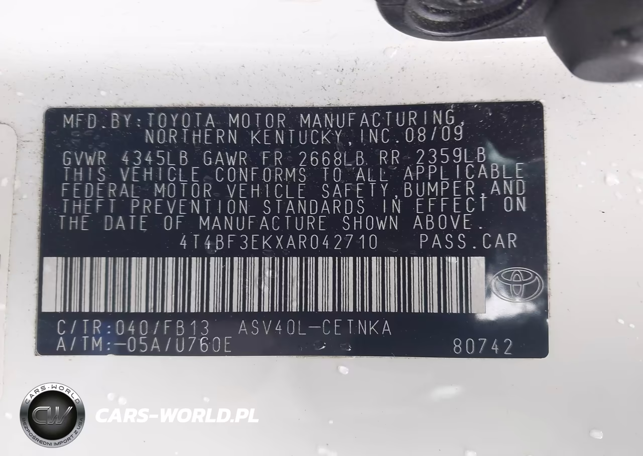 2010 Toyota Camry Le VIN:4T4BF3EKXAR042710 - 9