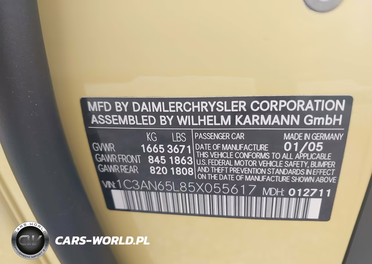 2005 Chrysler Crossfire Limited VIN:1C3AN65L85X055617 - 9