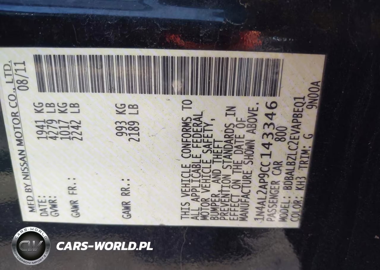 2012 Nissan Altima 2.5 S VIN:1N4AL2AP9CC143346 - 9