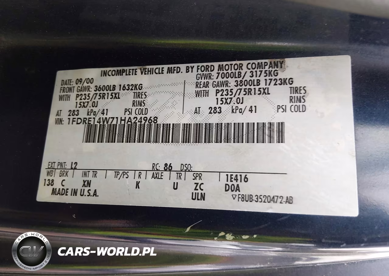 2001 Ford E-150 Recreational VIN:1FDRE14W71HA24968 - 9
