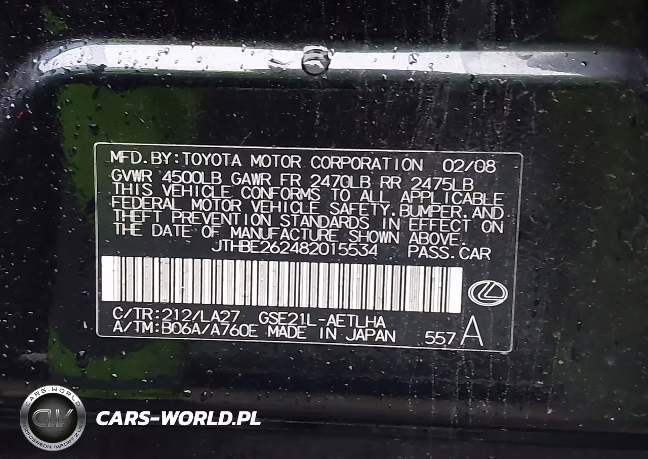 2008 Lexus Is 350 VIN:JTHBE262482015534 - 9