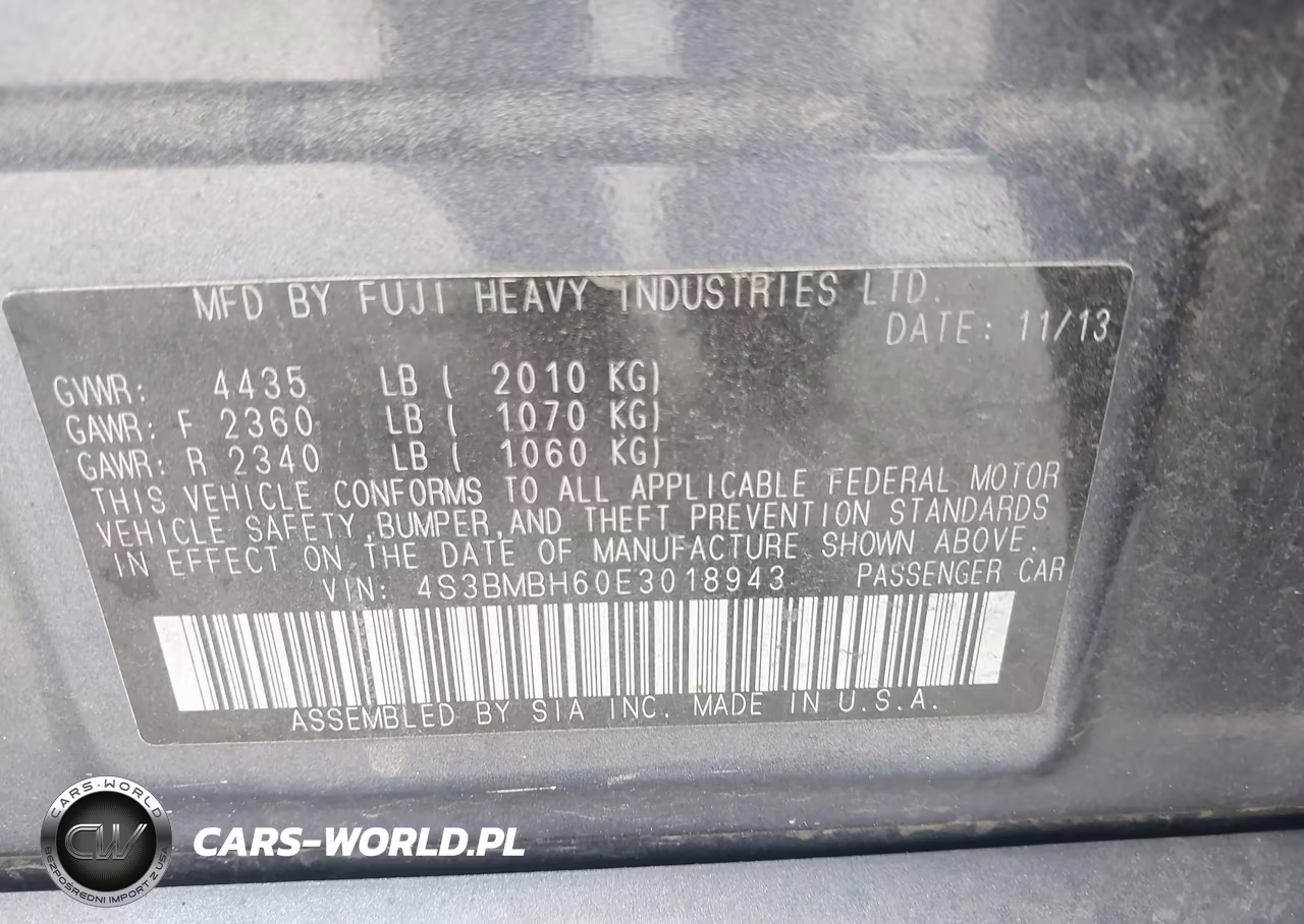 2014 Subaru Legacy 2.5 I Sport VIN:4S3BMBH60E3018943 - 9